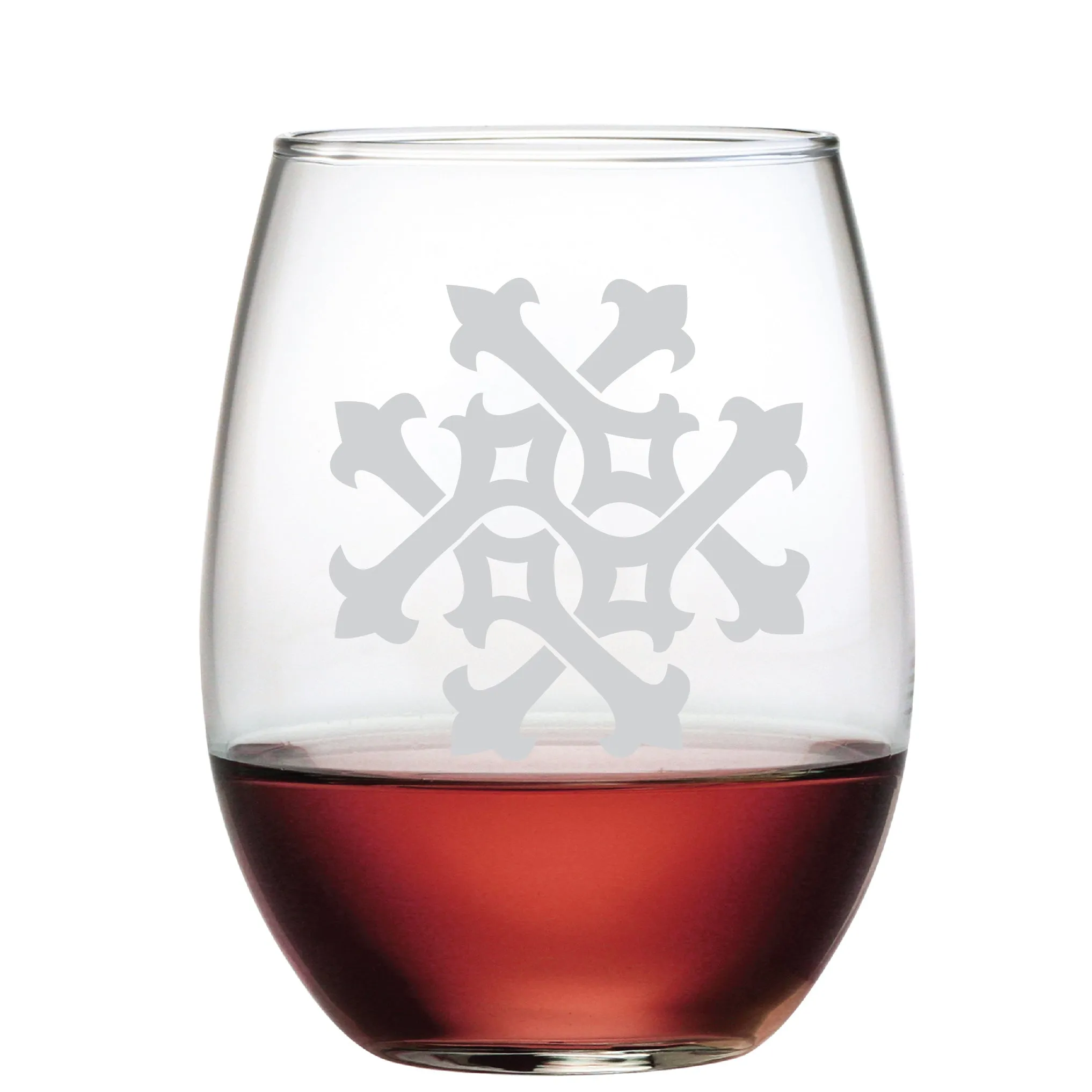 1-Letter Etched Initial Stemless Wine Glass