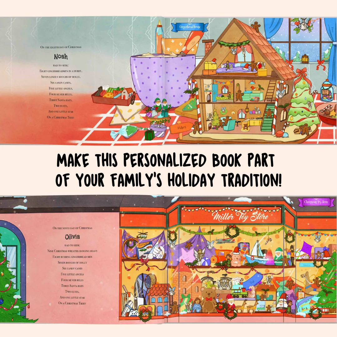 12 Days of Christmas Seek & Find Book (Personalized Children's Christmas Book)