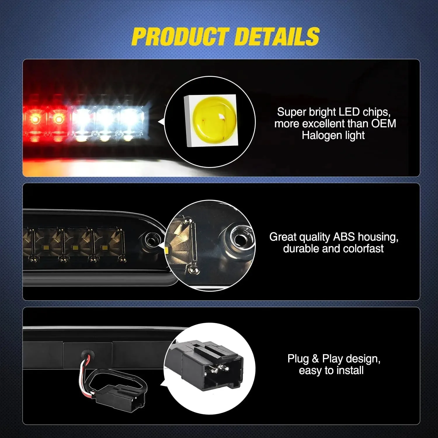 1999-2016 Ford Ranger F250 F350 F450 F550 Super Duty 1994-2010 Mazda B2300 B3000 B4000 Third Brake Light