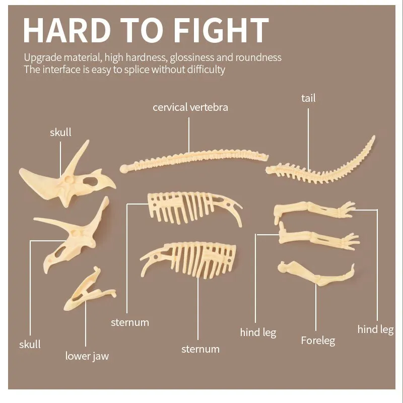 1pcs Children Fossil Excavation Dinosaur Egg Set Jurassic Animal DIY Dinosaur Skeleton Fossil Assembly Model Toy Set