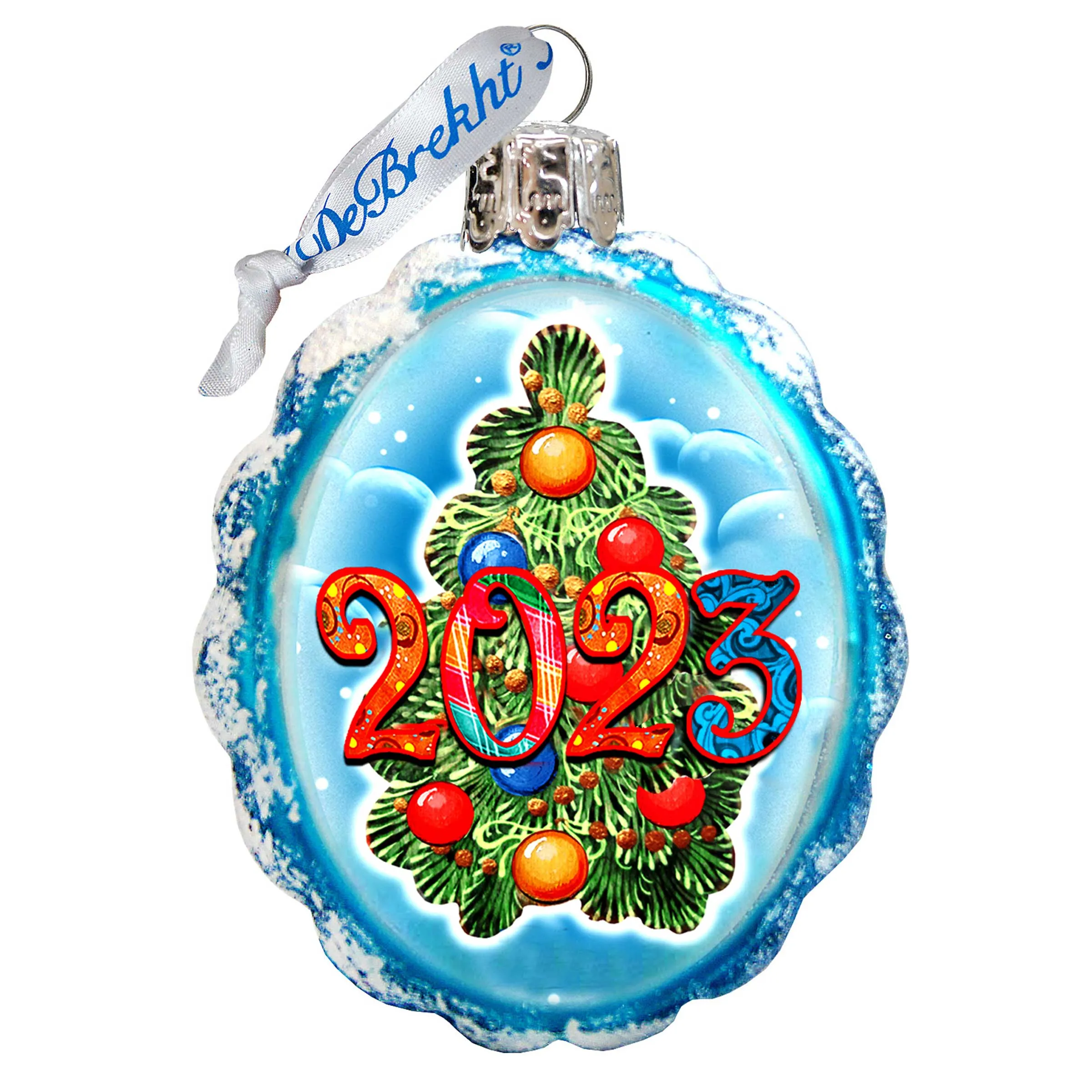 2023 Dated Mercury Glass Ornament by G DeBrekht - Christmas Decor - 773017-D23