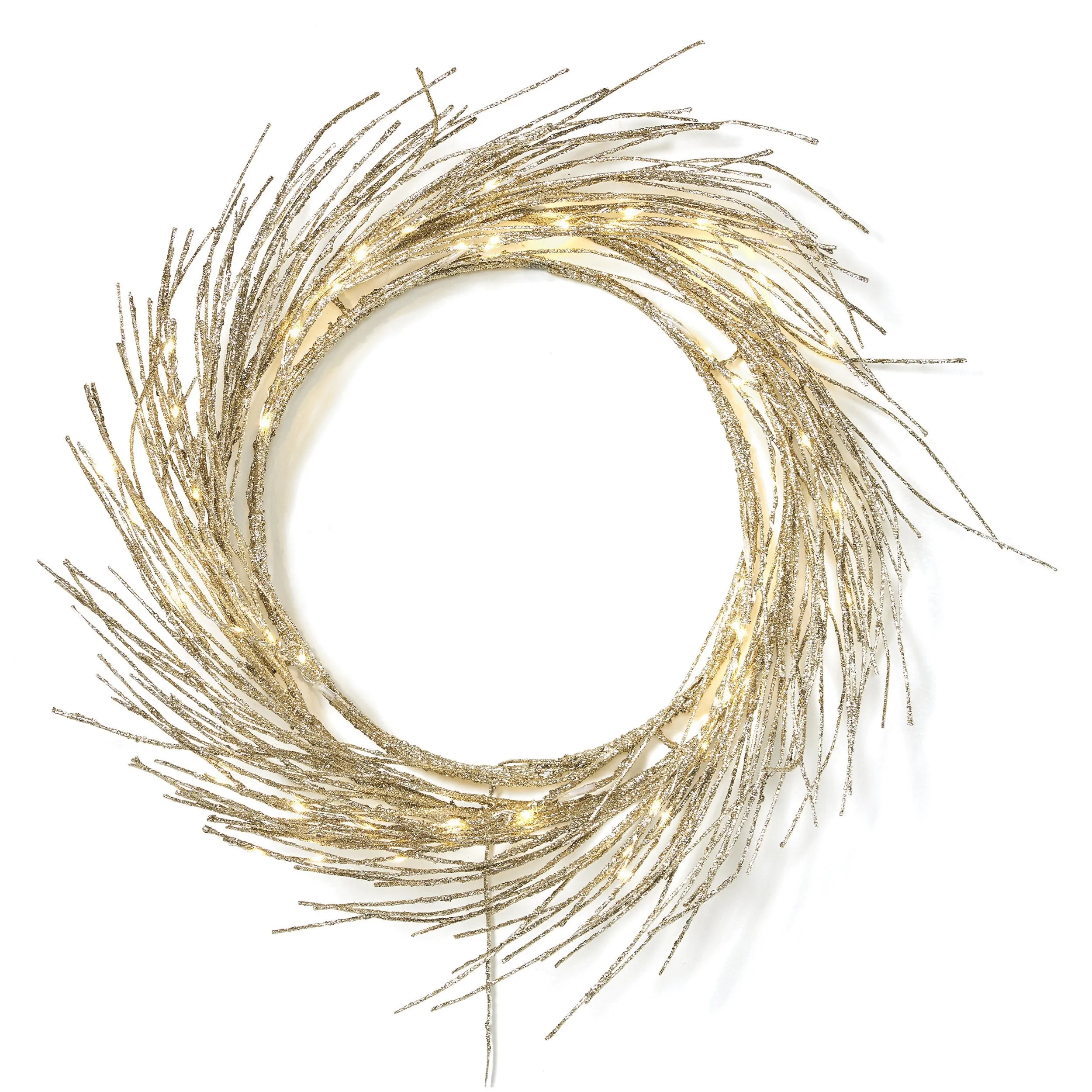 24" Pre-lit Warm White LED Artificial Christmas Wreath - NH766313