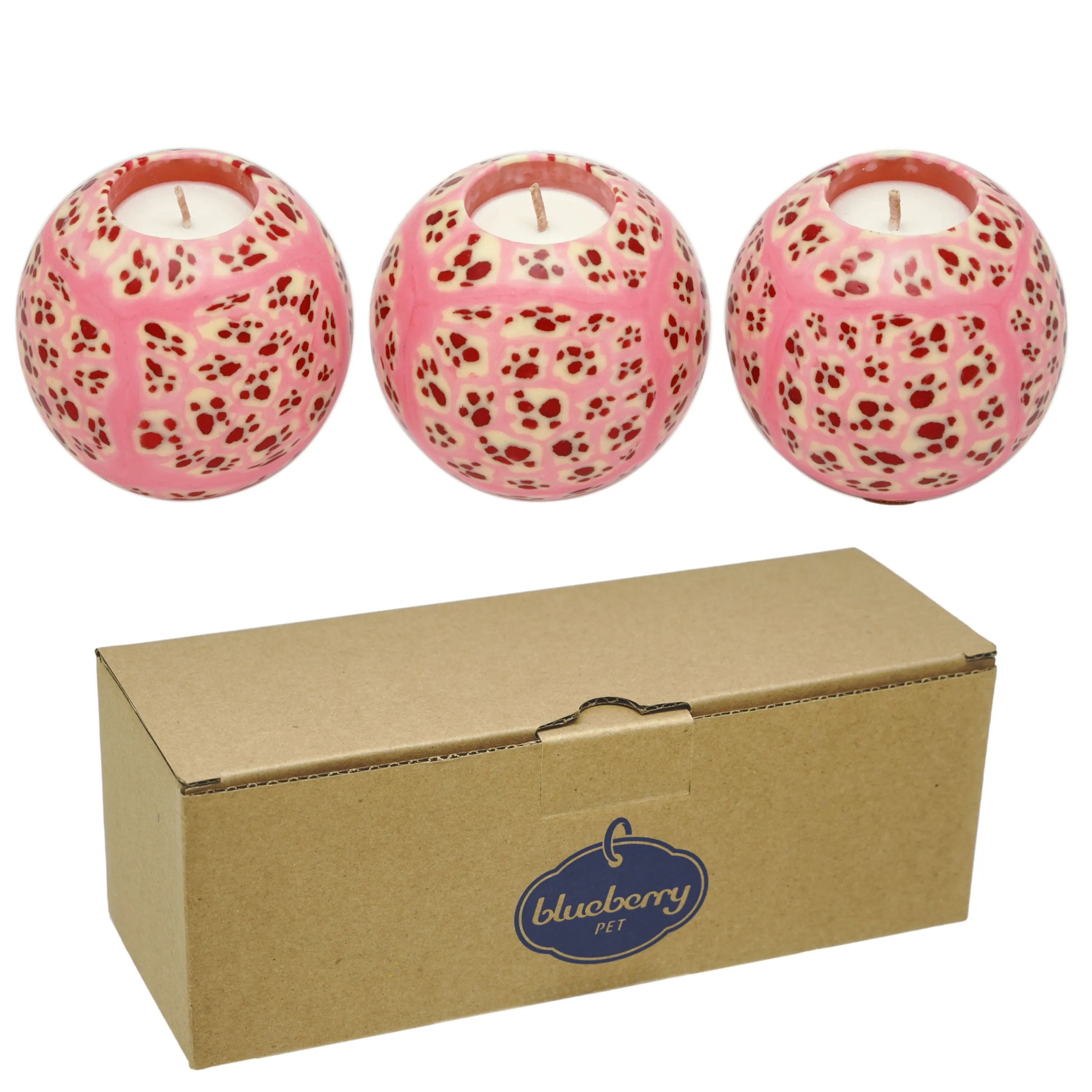 3 Pack Pink Paws Handmade Candle Assortment for Home Décor