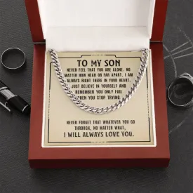 5MM Cuban Link Chain With Motivational Quotes- Unique Christmas Gift For Son