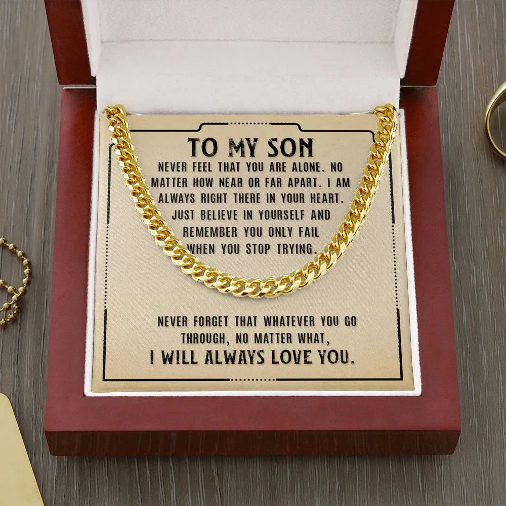 5MM Cuban Link Chain With Motivational Quotes- Unique Christmas Gift For Son