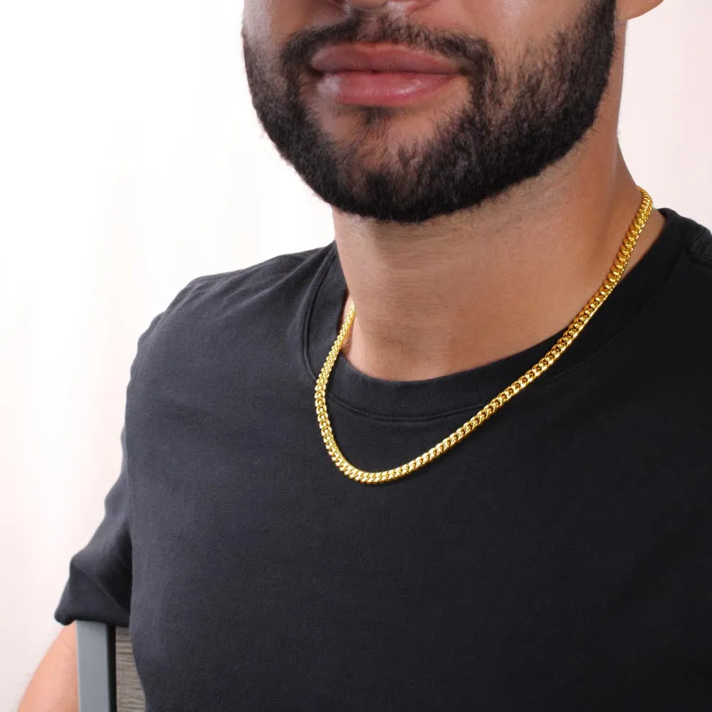 5MM Cuban Link Chain With Motivational Quotes- Unique Christmas Gift For Son