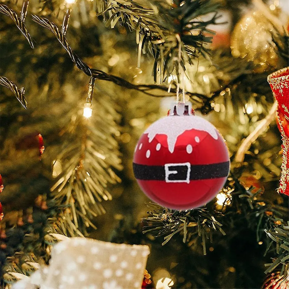 9 pcs Red Santa theme Christmas Ball Tree ornaments XMAS Decoration Set