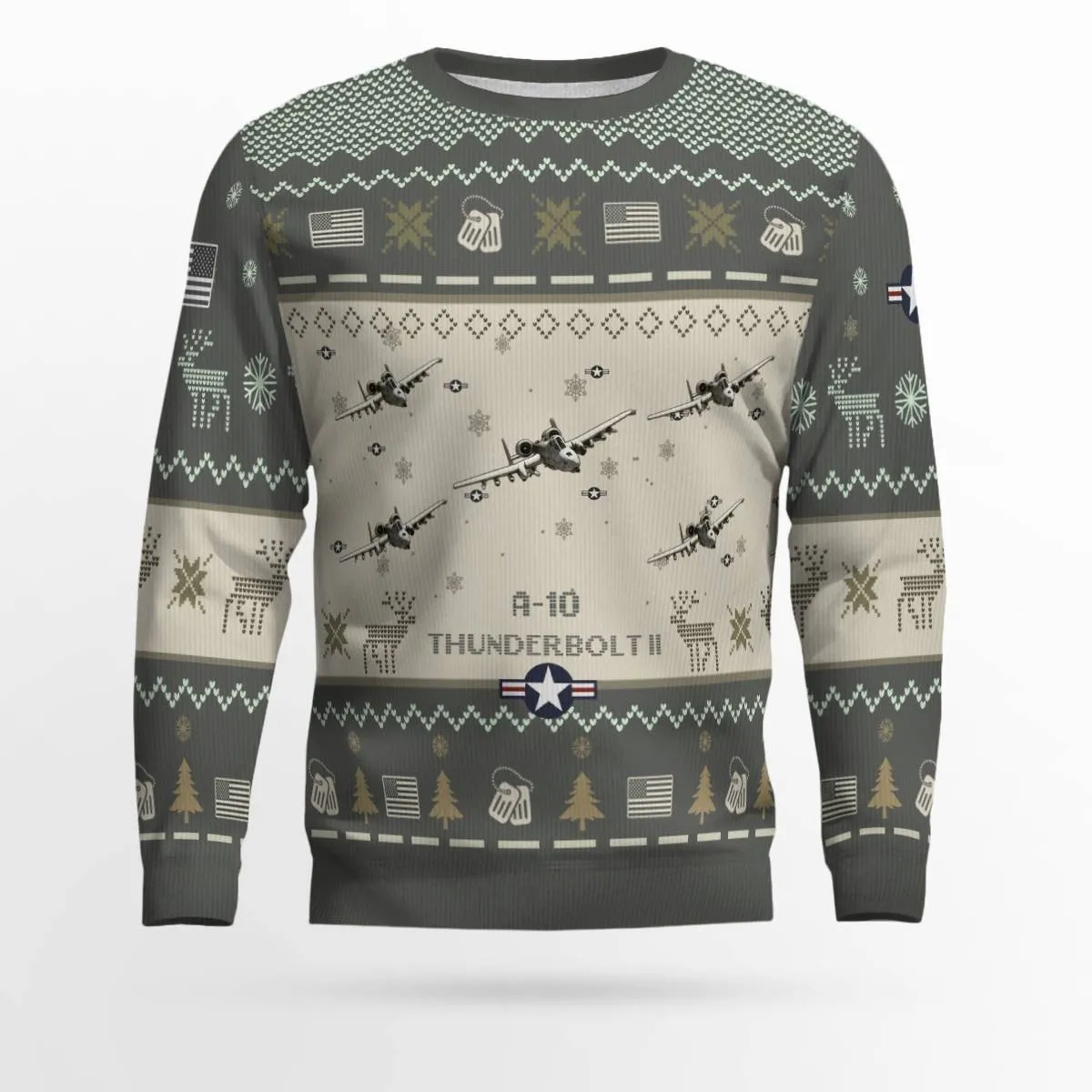 A-10 Thunderbolt II A10_Aircraft Ugly Sweater, Ugly Sweater Christmas Shirt for Men Dad Veteran