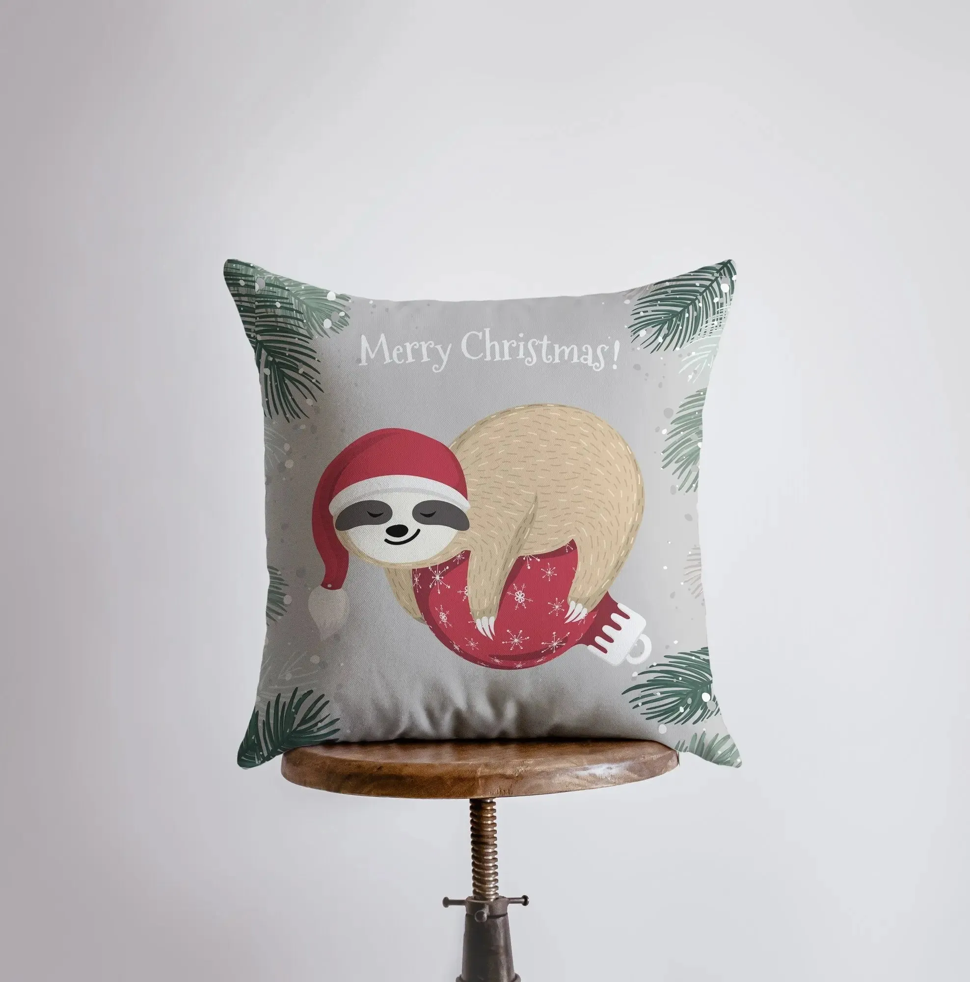 A Merry Little Christmas Sloth | Pillow Cover |  Christmas Decor |