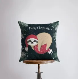 A Merry Little Christmas Sloth | Pillow Cover |  Christmas Decor |