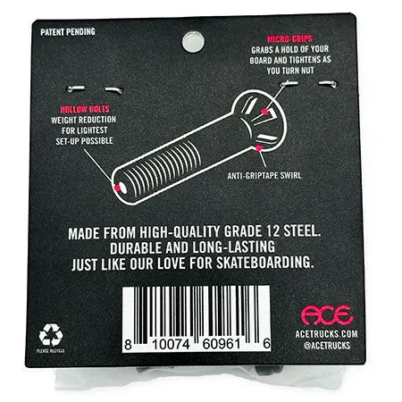 Ace Trucks Hollow Allen Bolts with Grippers Hardware