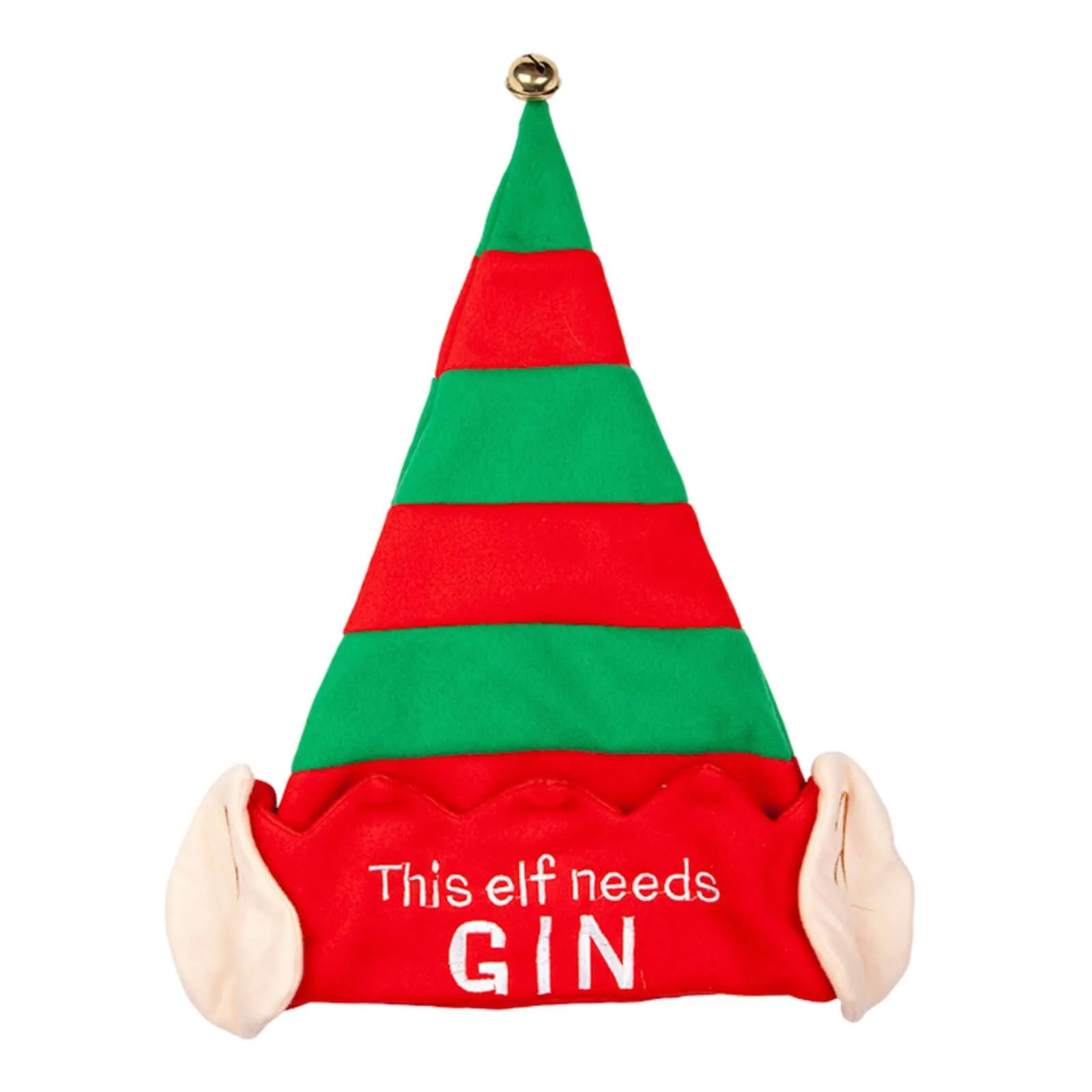 Adults Christmas Hat This Elf Needs Slogan Jingle Bell Red Green