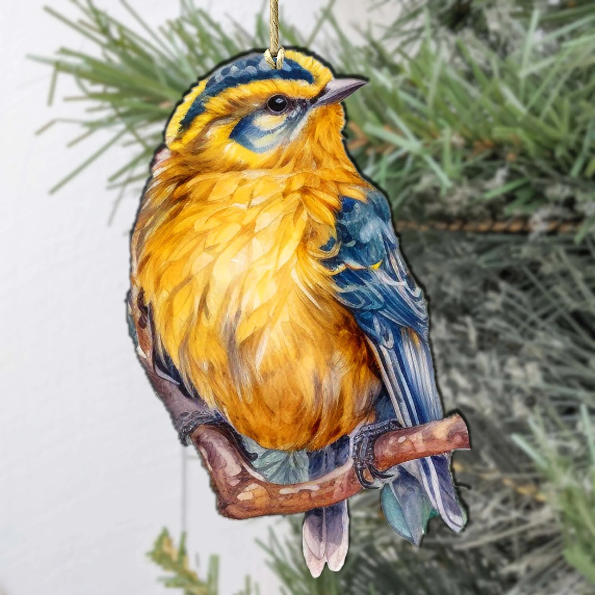 Alaskan Forest Bird Wooden Ornaments by G.Debrekht - Wildlife Holiday Décor - 8710005-4