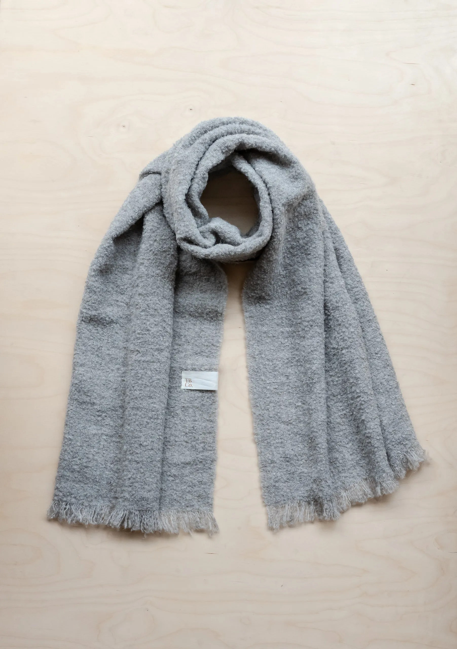 Alpaca Oversized Scarf in Light Grey Melange