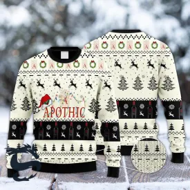 Apothic Wine Reindeer Snowy Night Ugly Sweater