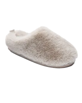 Ariana Luxury Faux Fur Mules in Trace Grey