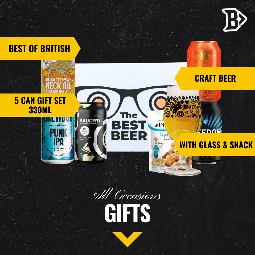 Best of British Craft Beer 5 Can Gift Pack with Glass