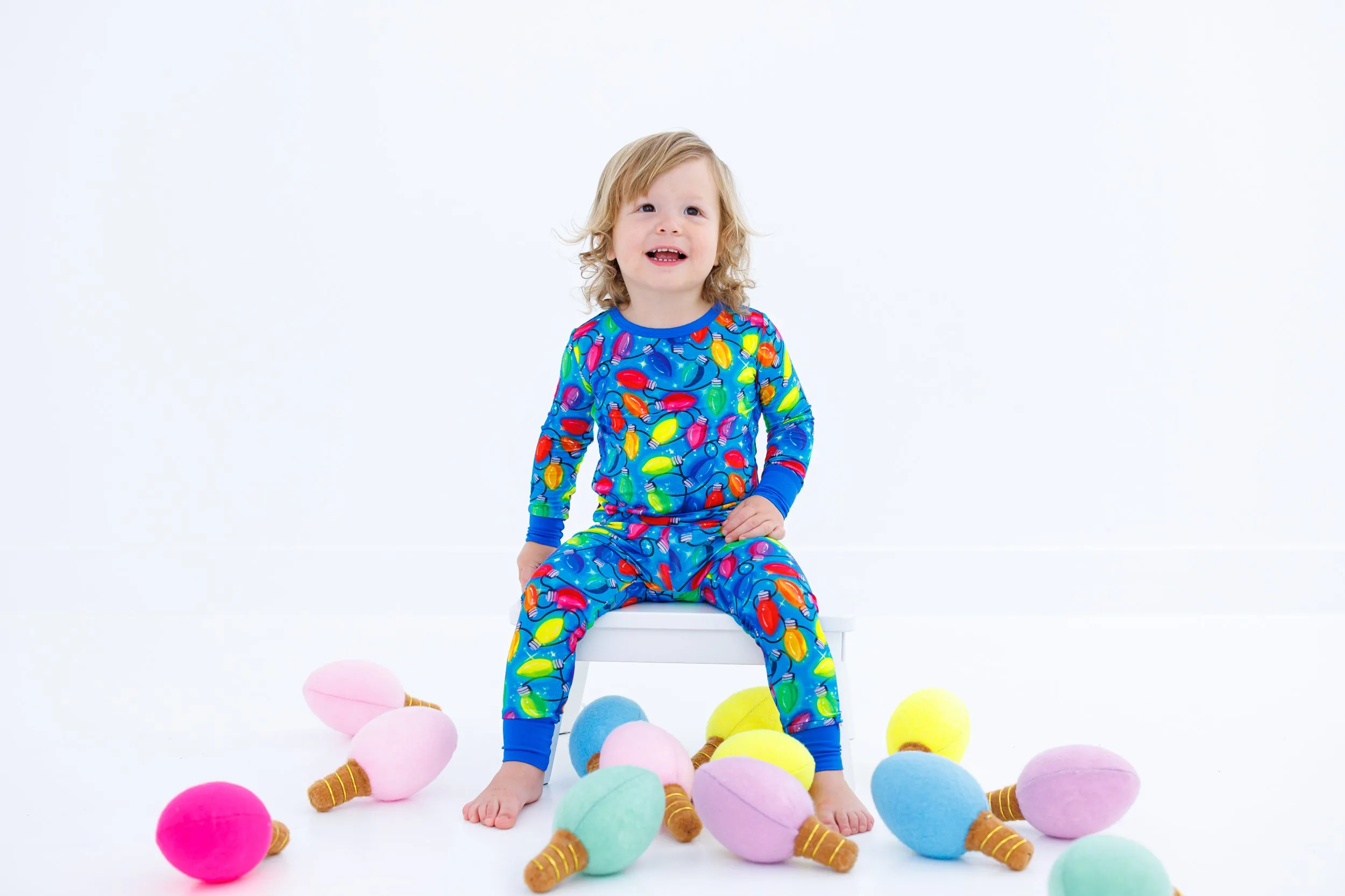 Birdie Bean Christmas Holiday Lucas Lights 2-piece Pajamas