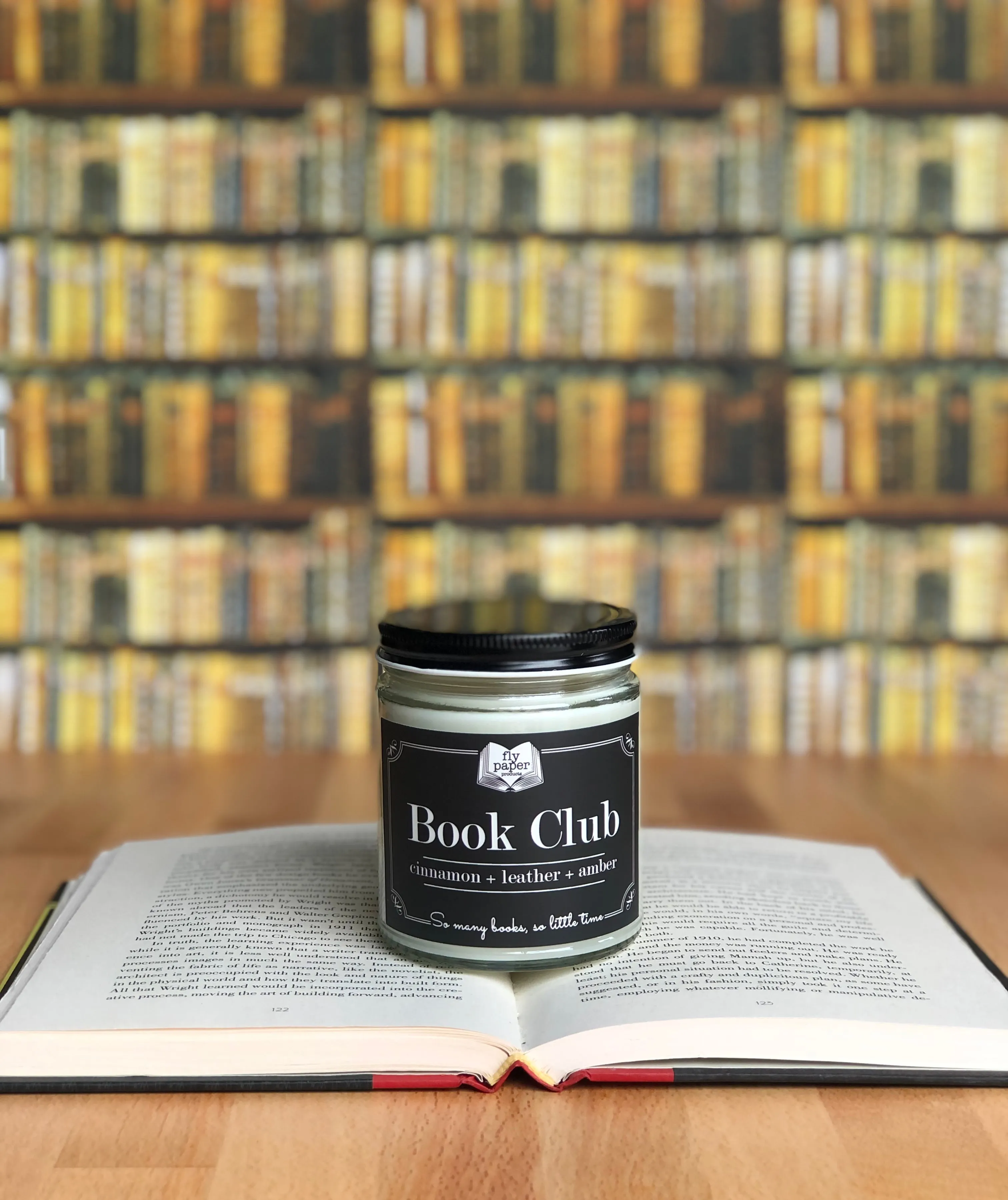 Book Club 9oz Cinnamon   Leather   Amber Soy Candle