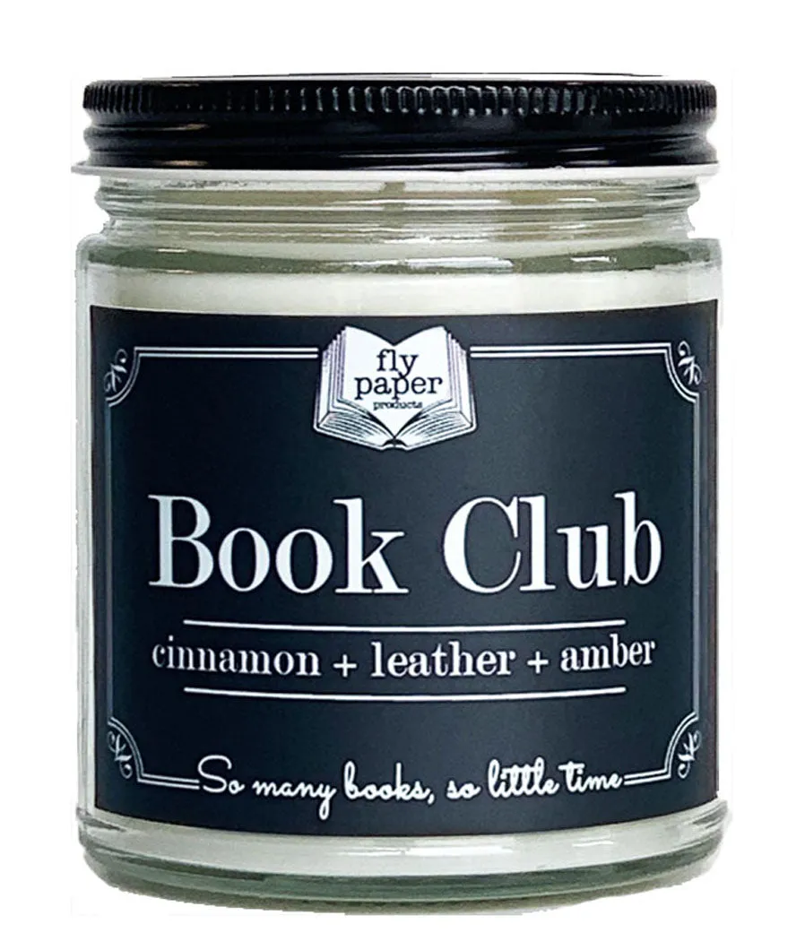 Book Club 9oz Cinnamon   Leather   Amber Soy Candle