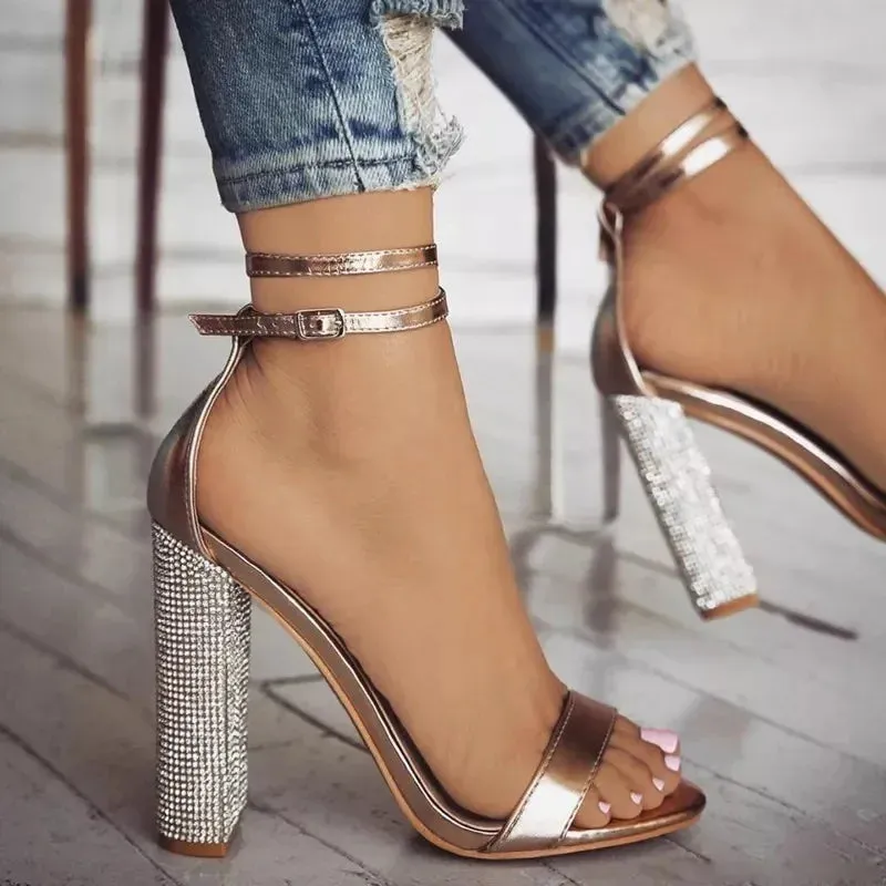 Sparkling Crystal Heel with Buckle Detail