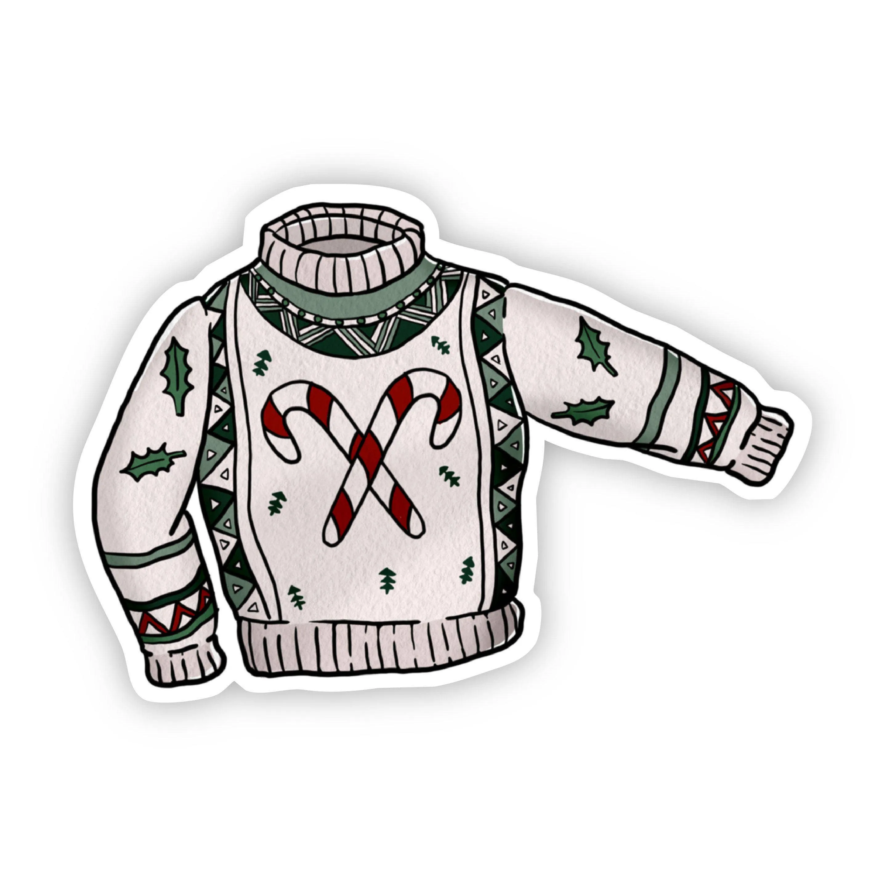 Candy Cane Sweater Sticker