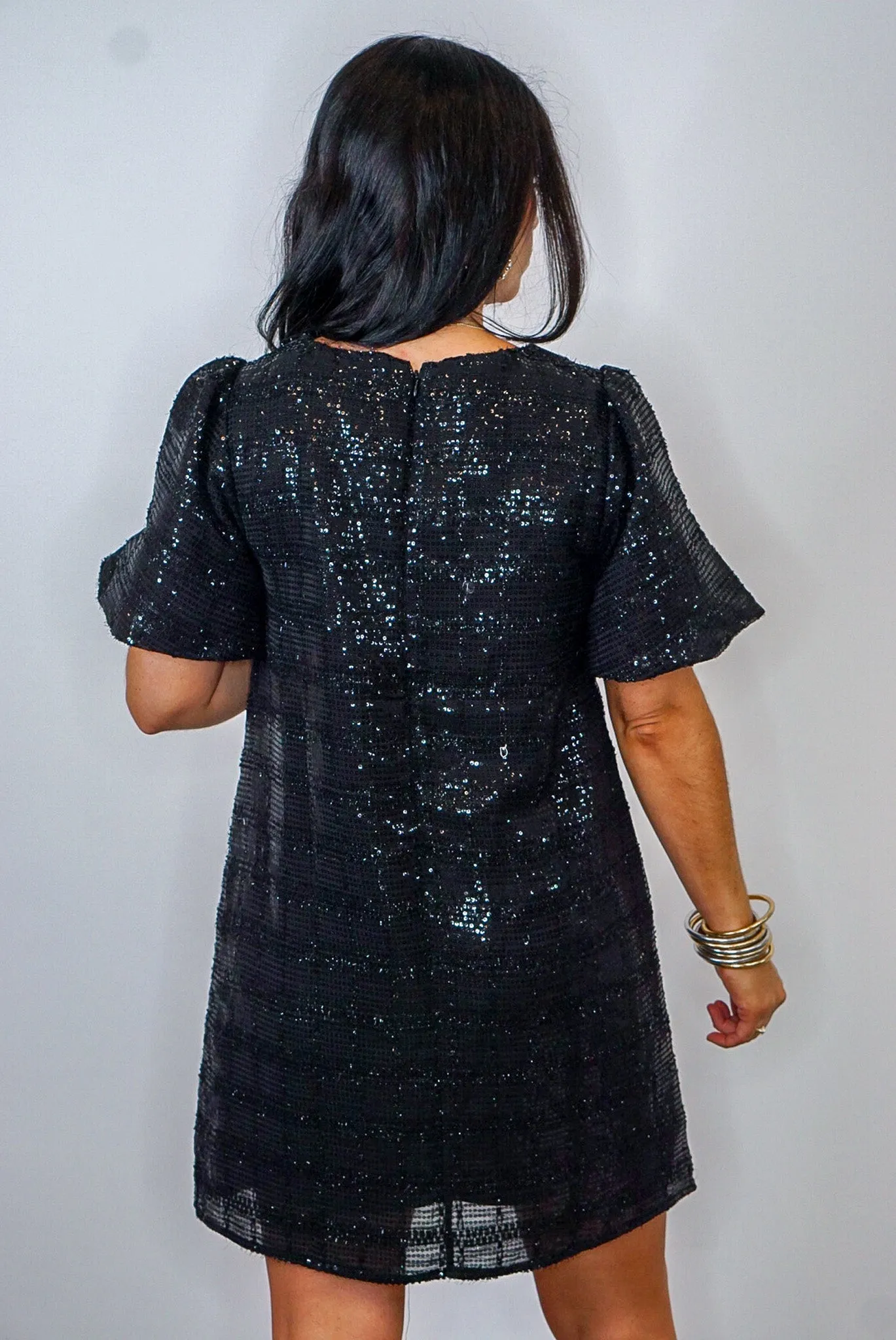 Chasing Midnight Black Sequin Dress