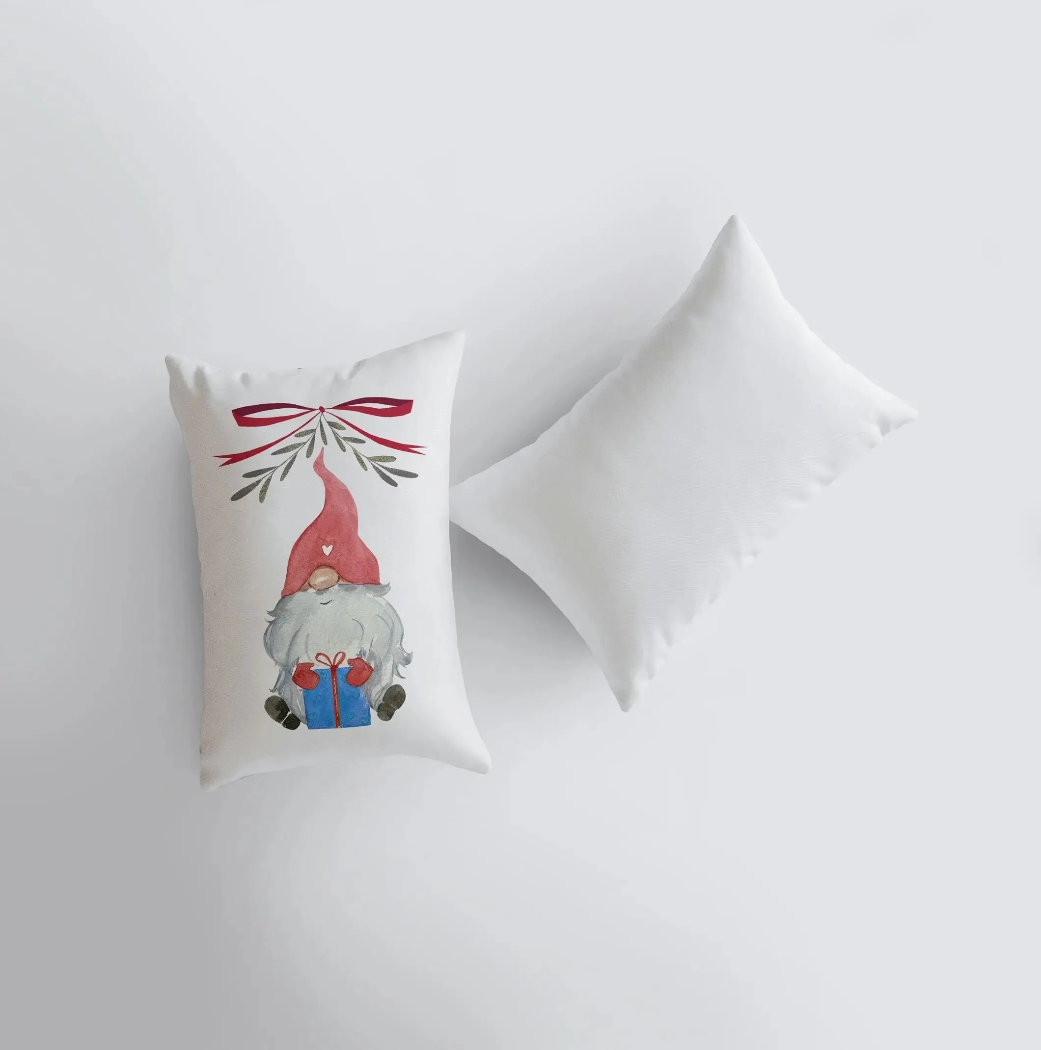 Christmas Gnome Blue Gift Red Hat | 12x18 | Christmas Throw Pillow | Merry Christmas | Home Décor | Christmas Décor | Christmas Gift