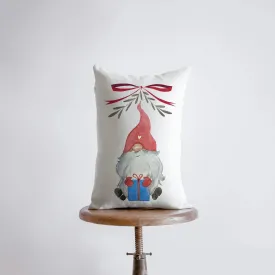 Christmas Gnome Blue Gift Red Hat | 12x18 | Christmas Throw Pillow | Merry Christmas | Home Décor | Christmas Décor | Christmas Gift