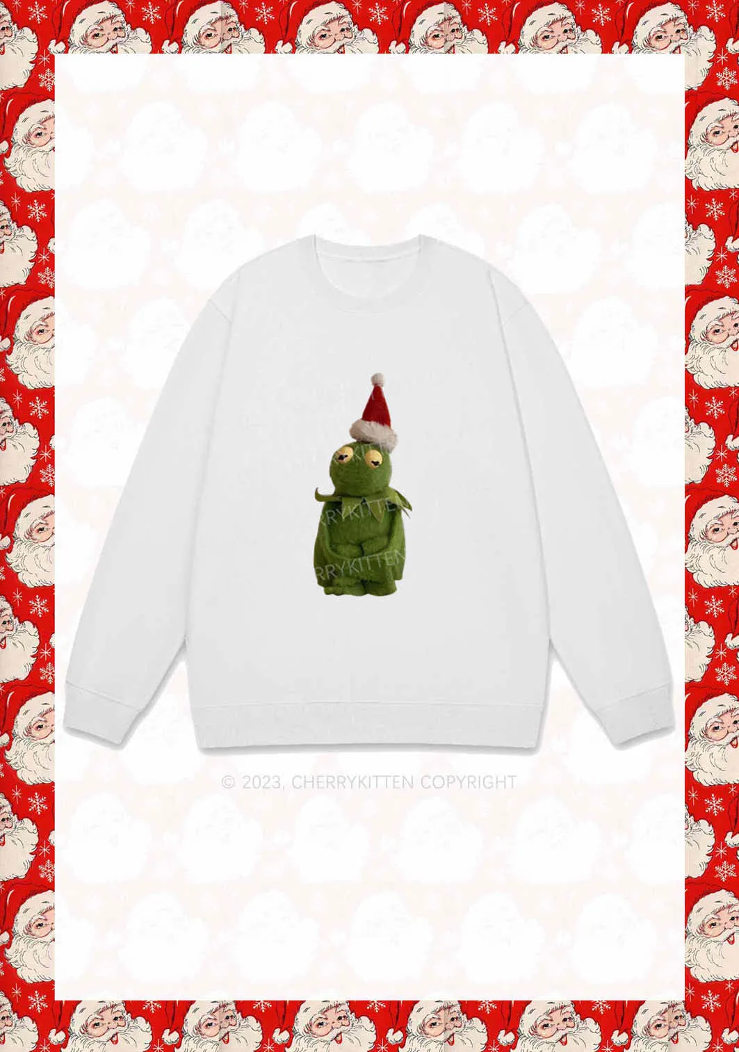 Christmas Plush Frog Y2K Sweatshirt Cherrykitten