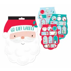 Christmas Santa Book Gift Labels - 60 Pack Festive Holiday Present Wrapping Decoration
