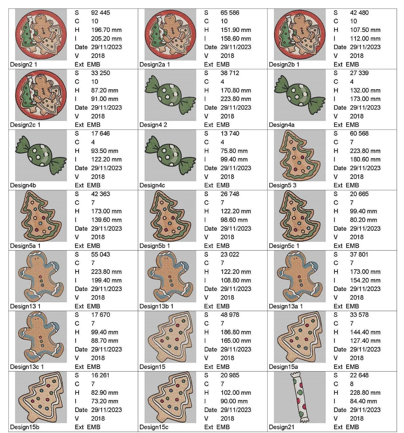 Christmas Treats - Designs Pack : Embroidery Design