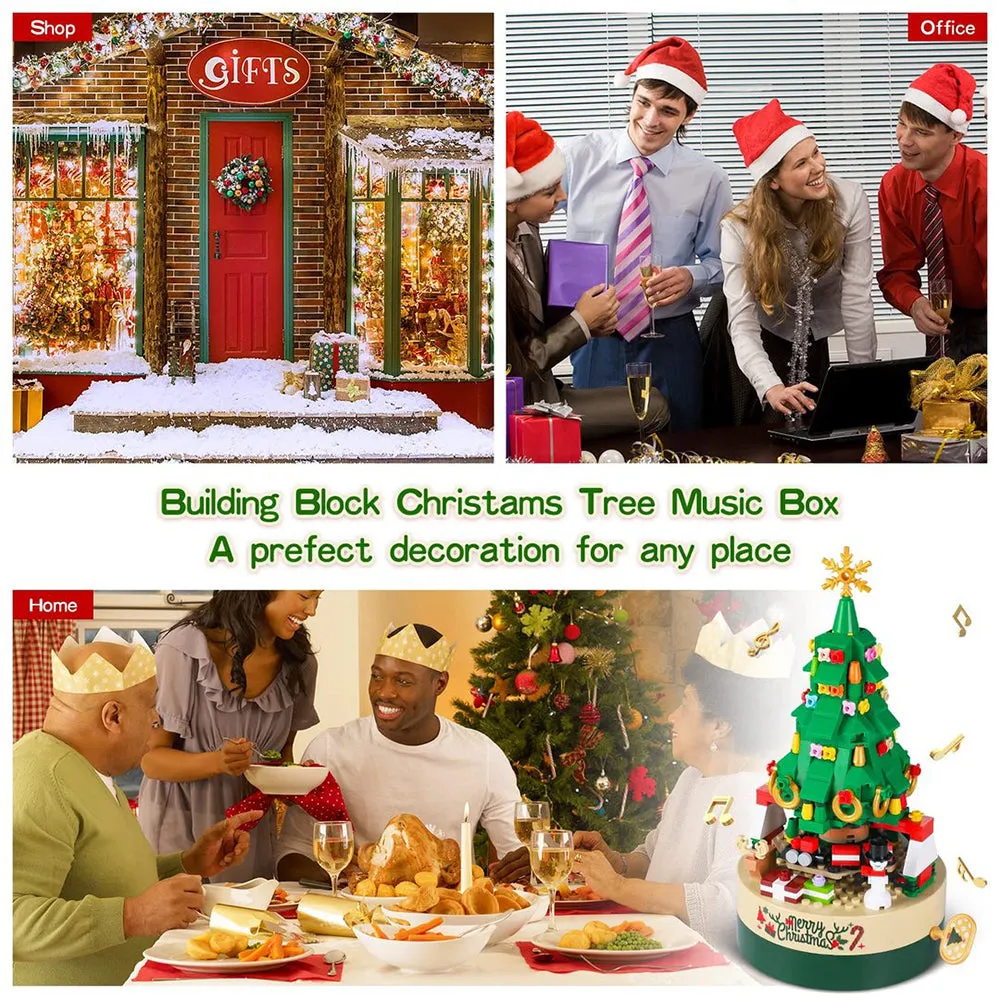 Christmas Tree DIY Building Block Music Box Toy Gift For Kids, TO0014