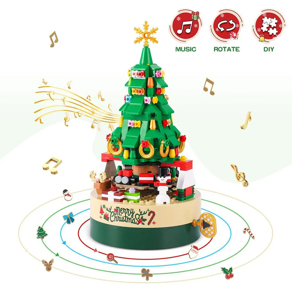 Christmas Tree DIY Building Block Music Box Toy Gift For Kids, TO0014