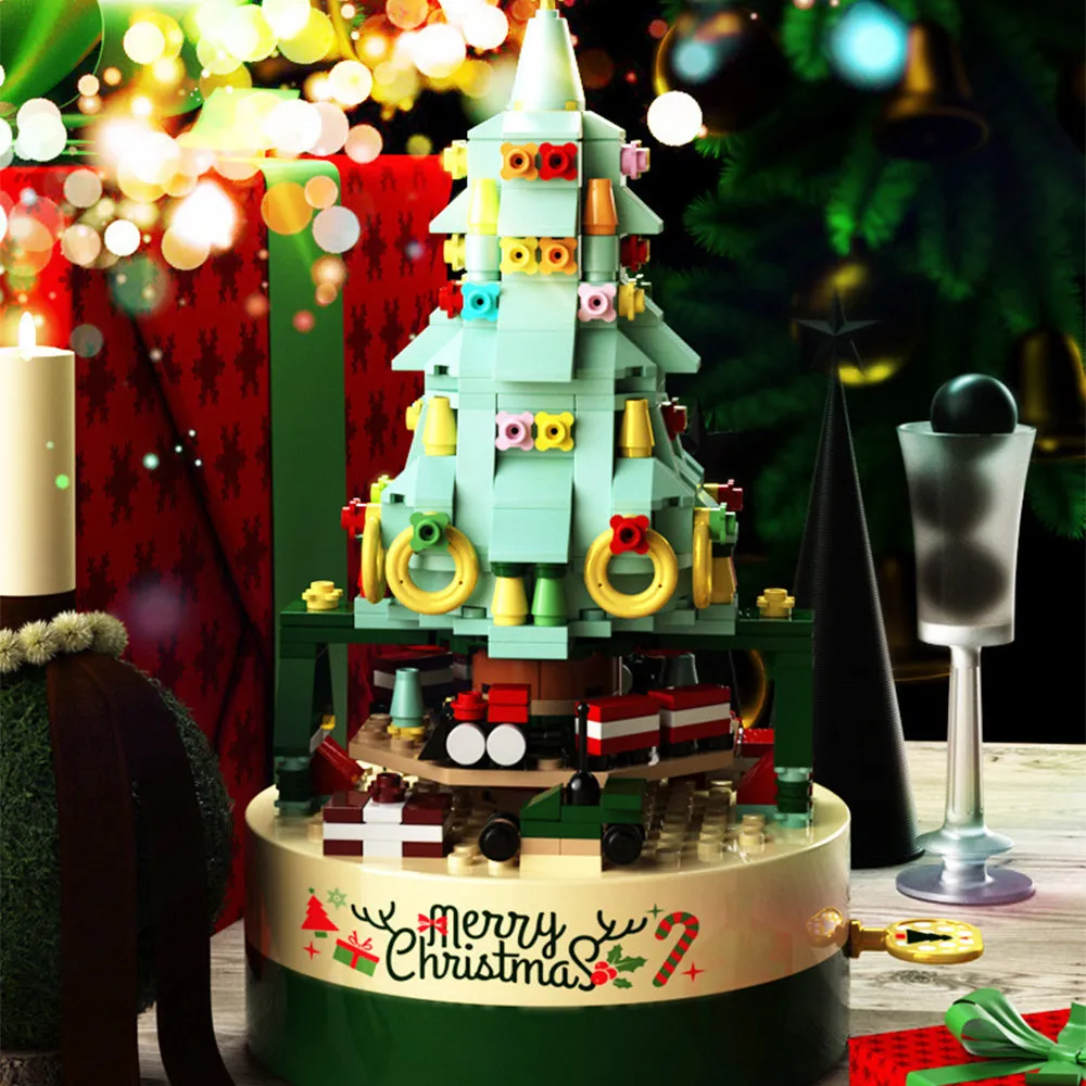 Christmas Tree DIY Building Block Music Box Toy Gift For Kids, TO0014