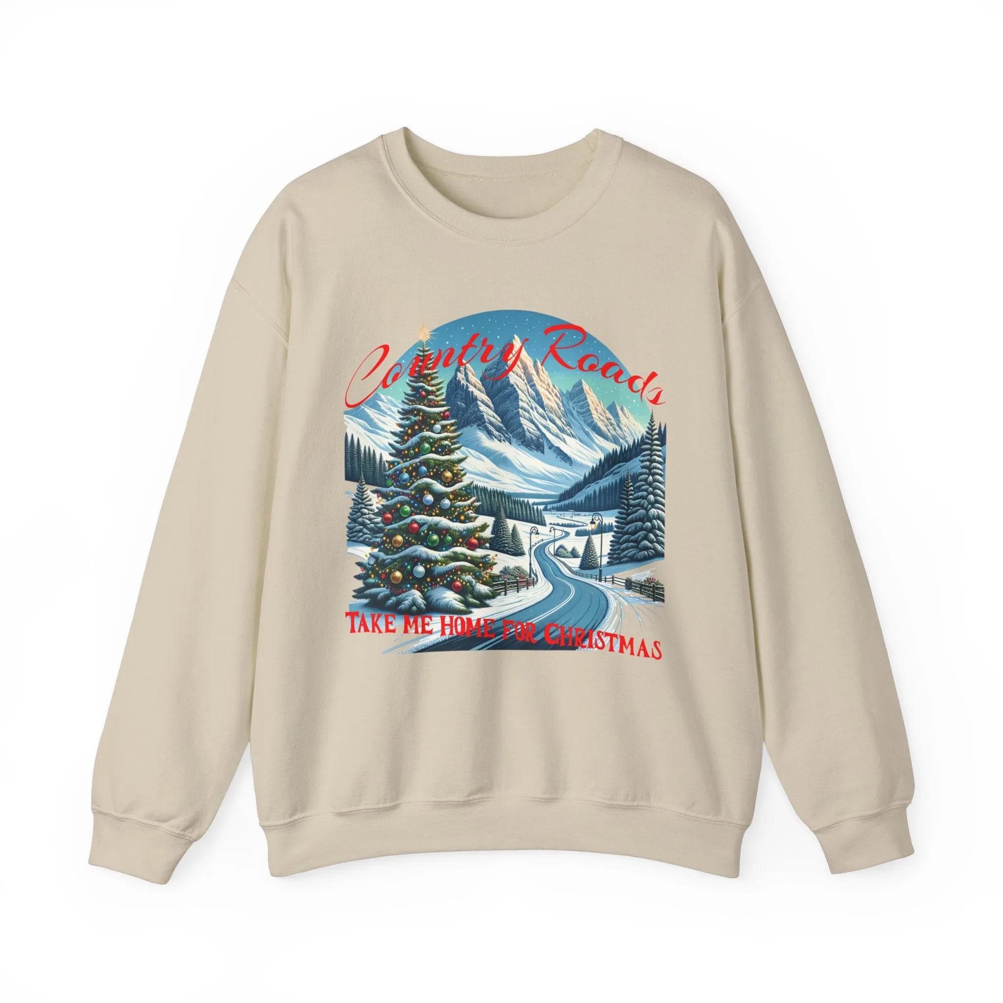 Country Road Christmas Journey Crewneck Sweatshirt, Country Music Sweater, Christmas Sweater