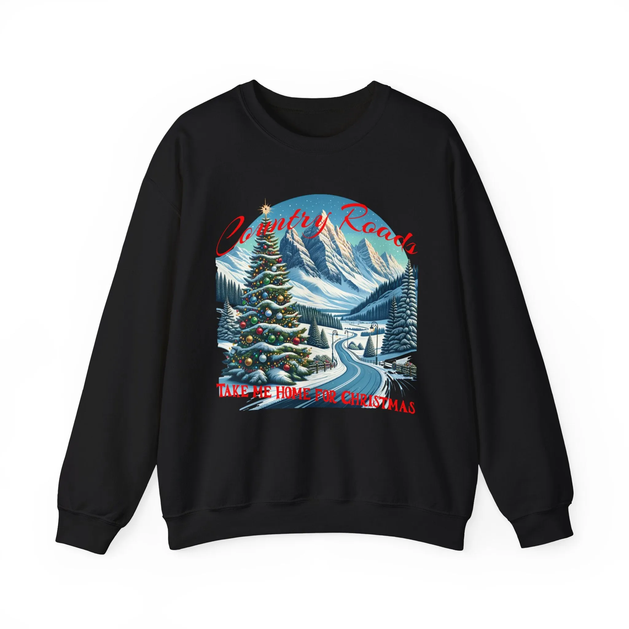 Country Road Christmas Journey Crewneck Sweatshirt, Country Music Sweater, Christmas Sweater