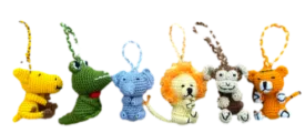 Crocheted Mini Ornaments "Jungle Set"