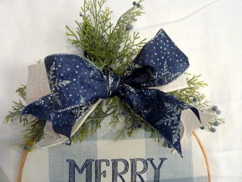 Farmhouse wreath, farmhouse decor, wood hoop Christmas sign, Buffalo Plaid wreath