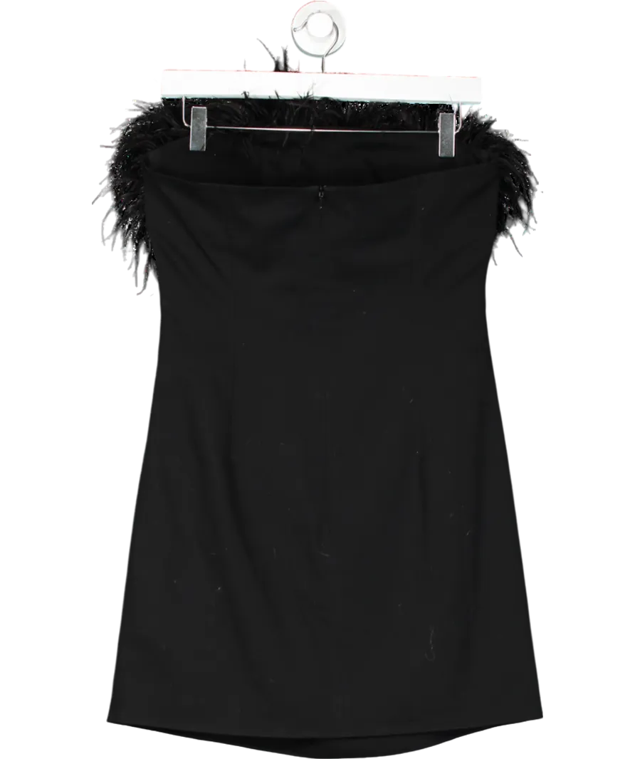 F.ILKK Black Feather Mini Dress UK 10