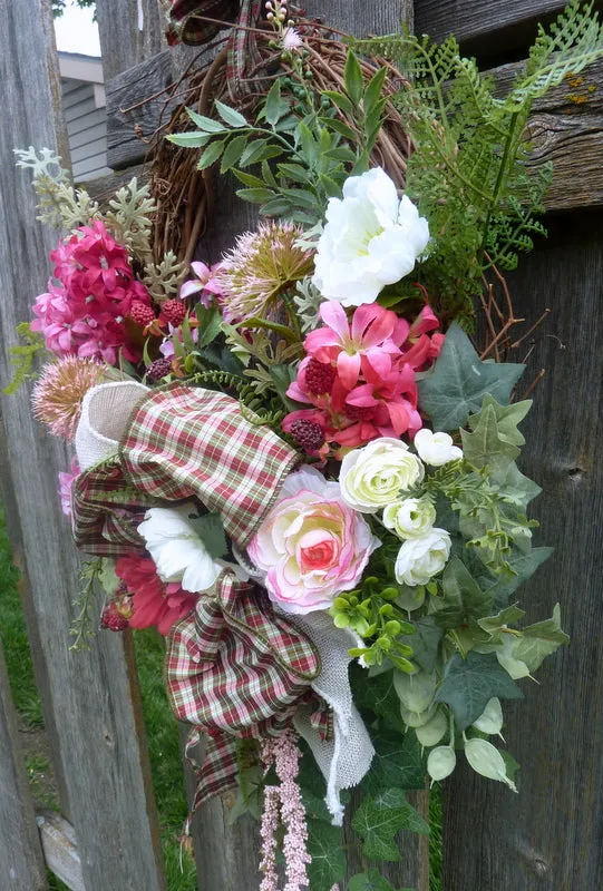 Front door wreath - Summer wreath - Spring Wreaths - Front door decor, French Country decor