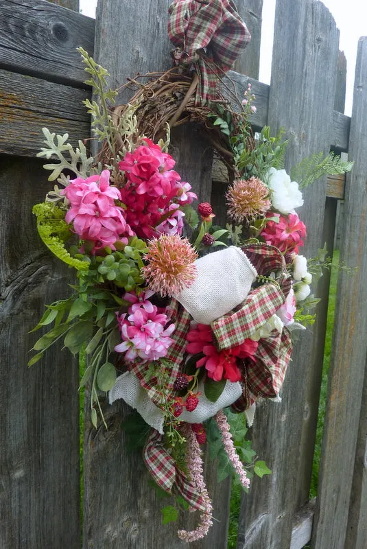 Front door wreath - Summer wreath - Spring Wreaths - Front door decor, French Country decor
