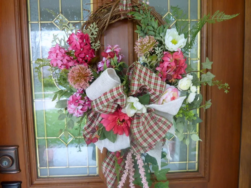 Front door wreath - Summer wreath - Spring Wreaths - Front door decor, French Country decor