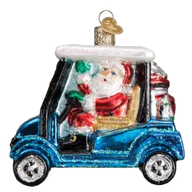 Golf Cart Santa Ornament