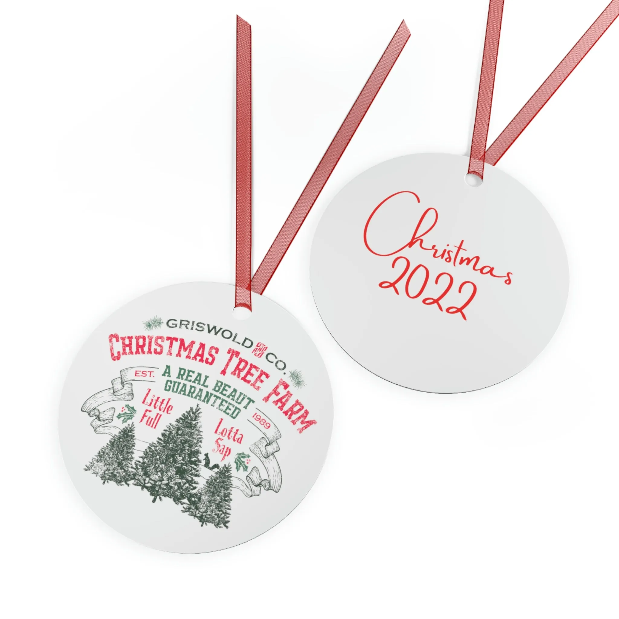 Griswold Christmas Tree Farm Metal Ornaments