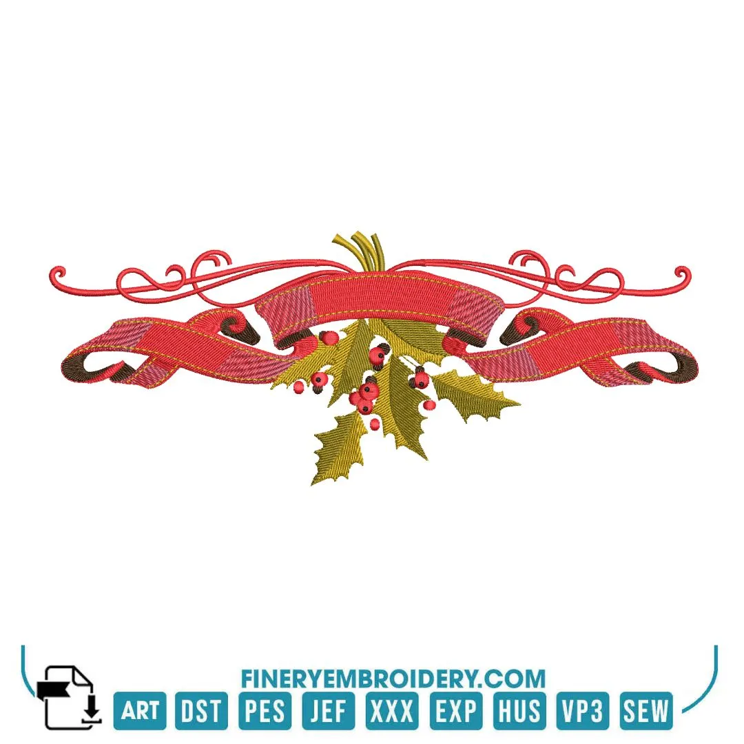 Holiday Decorations Embroidery Design Pack – 12 Festive designs - 3 Sizes