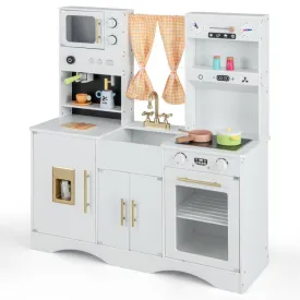 Kids Kitchen Playset with Microwave and Coffee Maker for Ages 3 