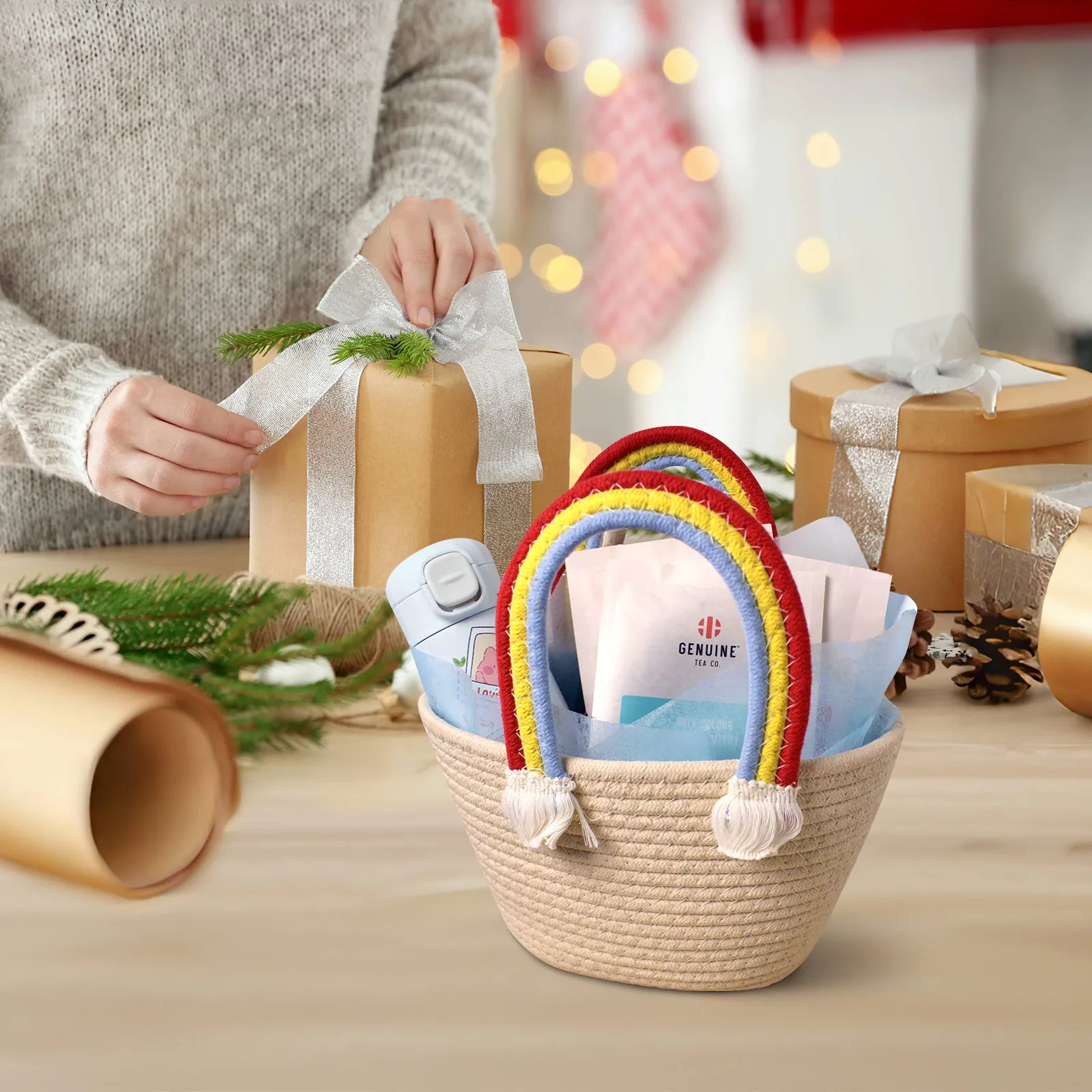 Knitting Gift Box, Rainbow Handle Luxury Box Gifts, Boxes for Gifts