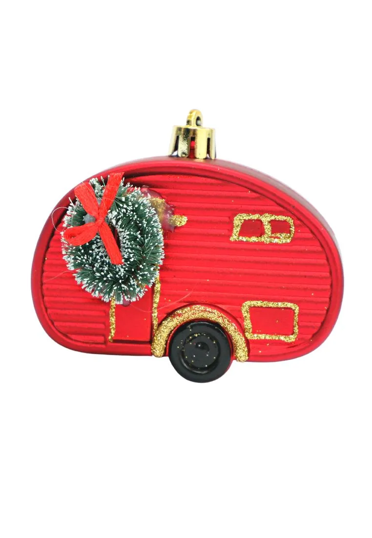 Landmark 2piece Hanging Car Shaped 7cm with Christmas Decor - Red (YRC23-8000)