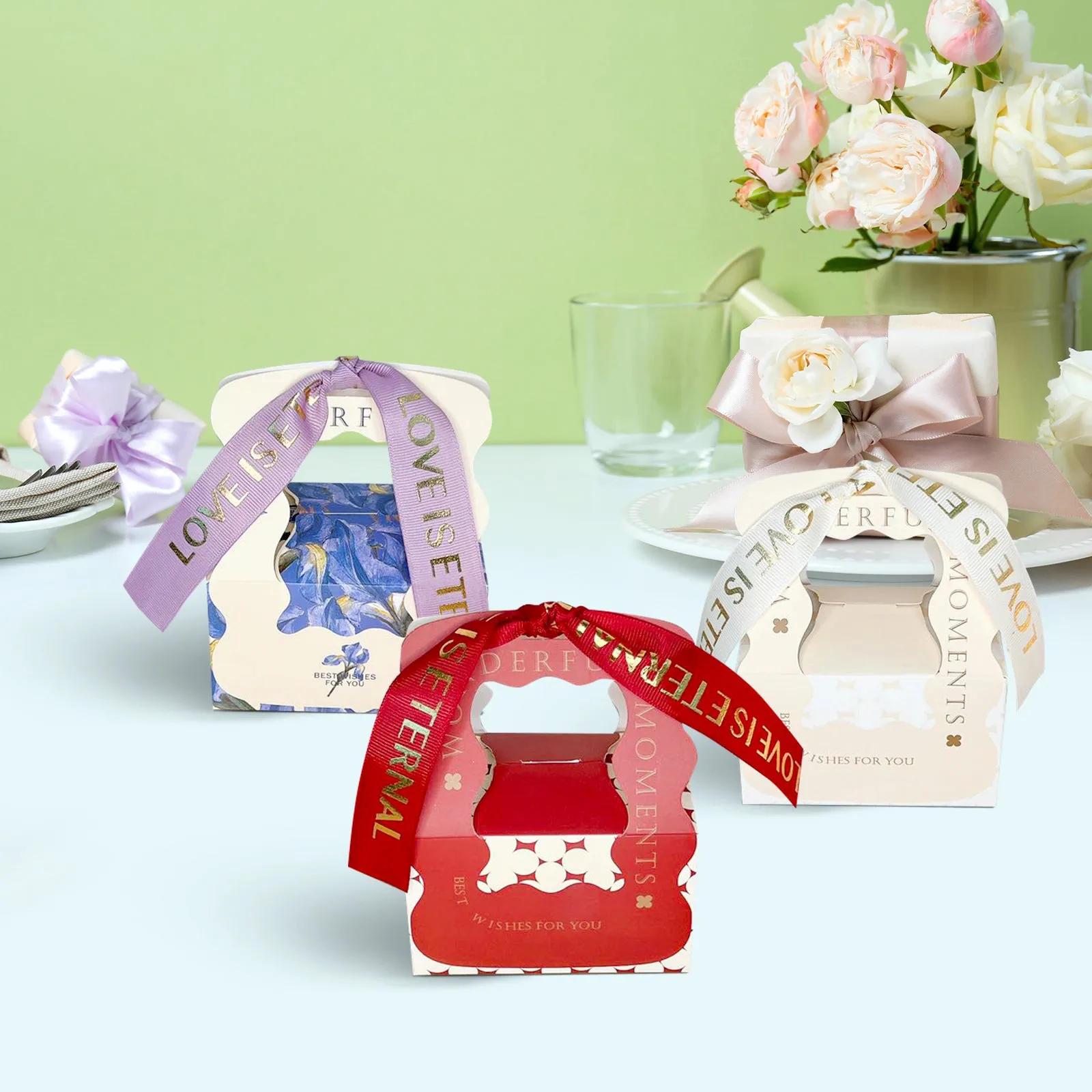 Luxury Gift Box Set of 10, Premium Hand Bag Flower Gift Box Set
